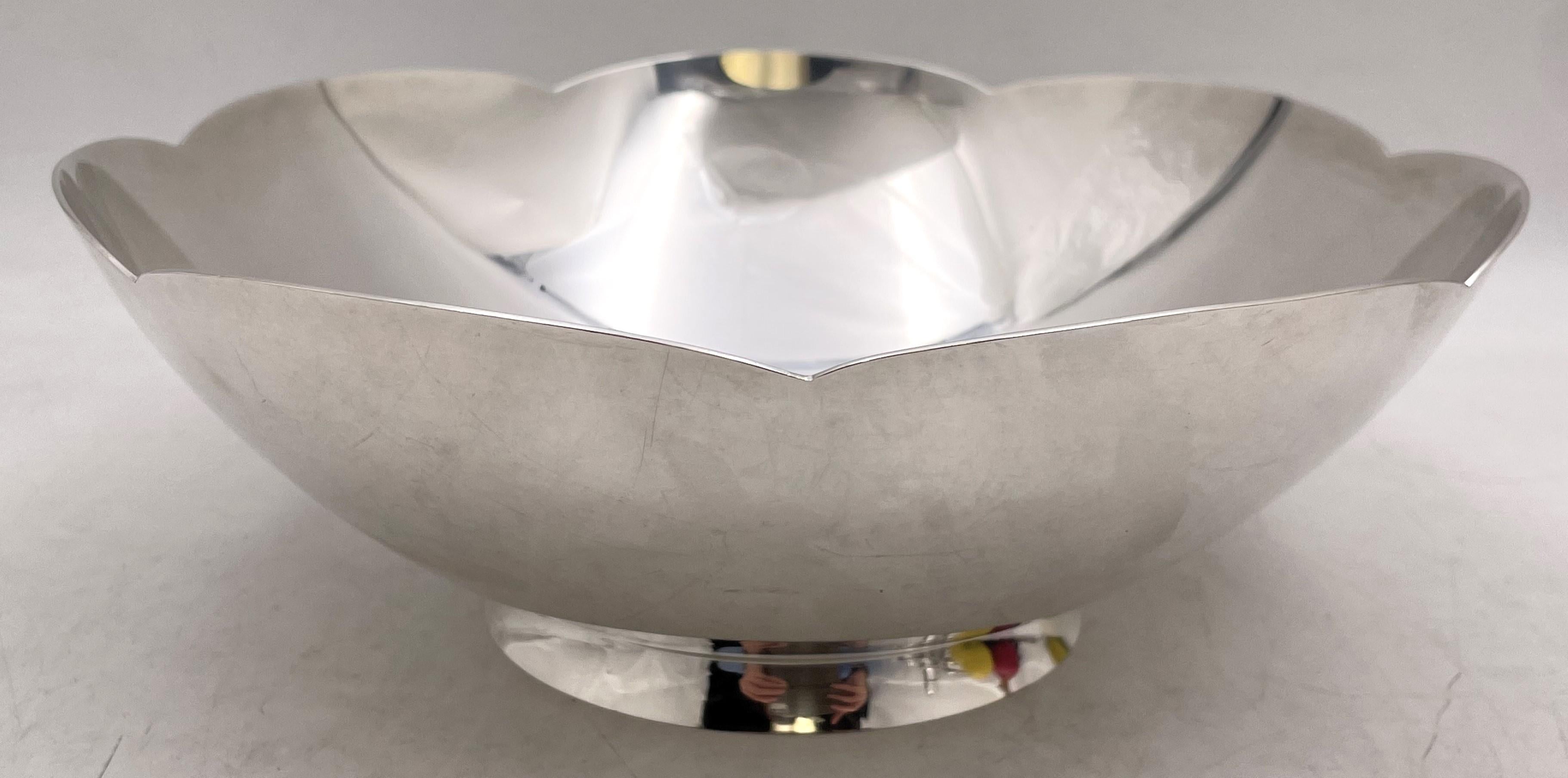 American Tiffany & Co. Sterling Silver Bowl in Mid-Century Modern Style with Pouch & Box