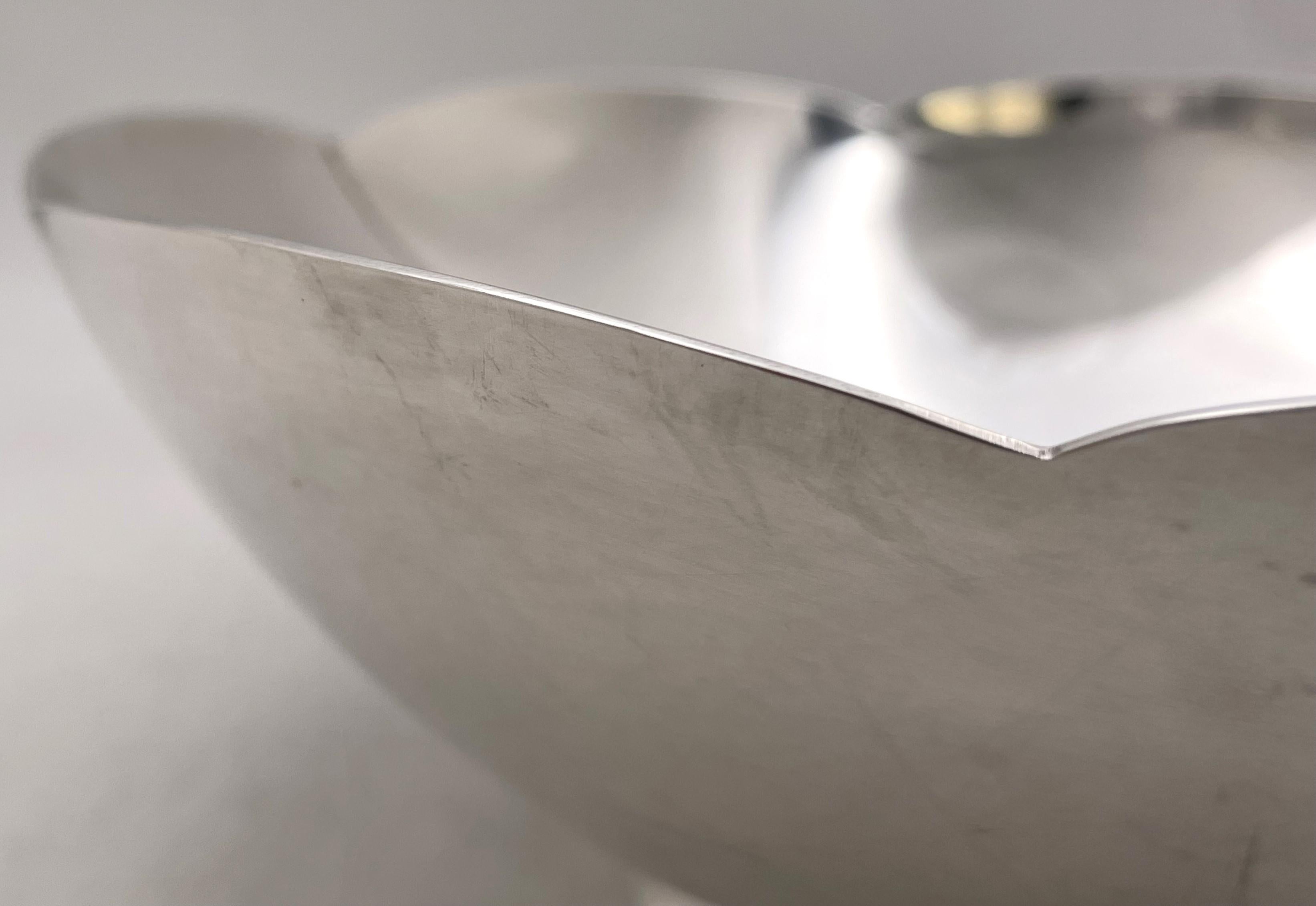20th Century Tiffany & Co. Sterling Silver Bowl in Mid-Century Modern Style with Pouch & Box