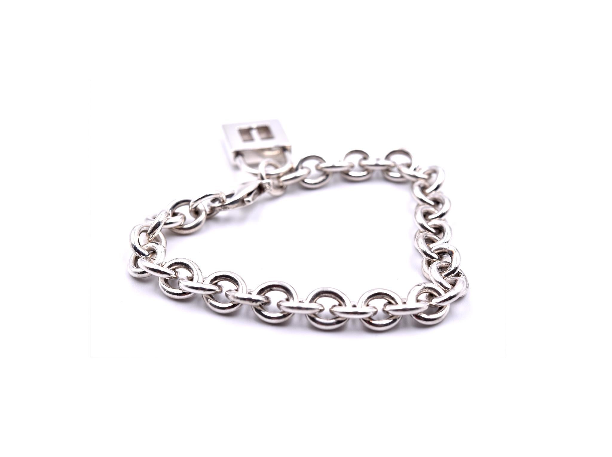 Tiffany & Co. Sterling Silver Bracelet with T Lock In Excellent Condition In Scottsdale, AZ