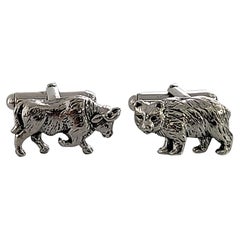 Tiffany & Co Sterling Silver Bull and Bear Cufflinks