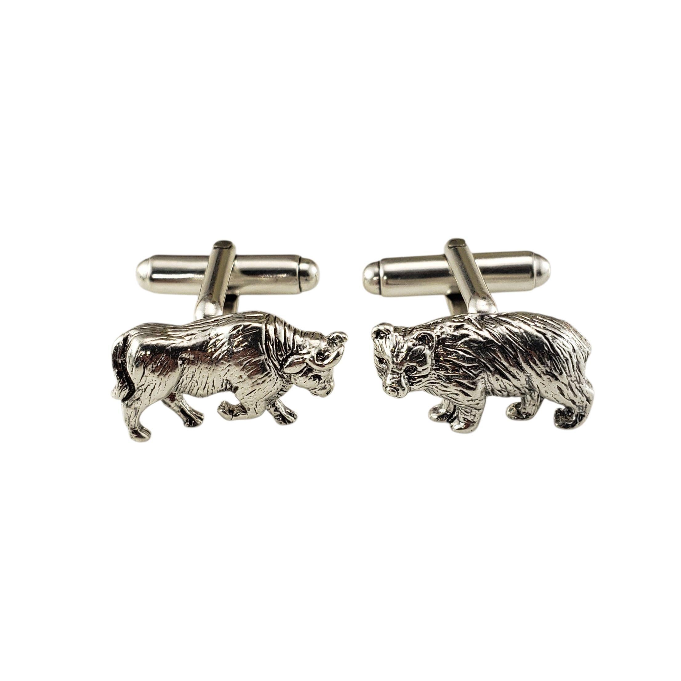 Tiffany & Co. Gemelos de plata de ley Toro y Oso #22975
