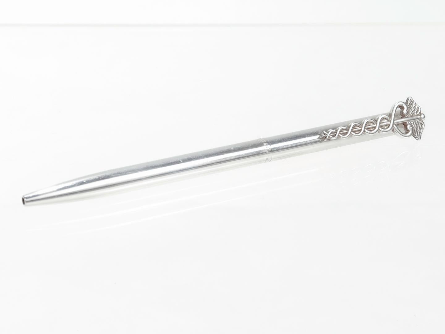 Tiffany & Co. Sterlingsilber Caduceus Kugelschreiber mit Kugelschreiber (Moderne) im Angebot