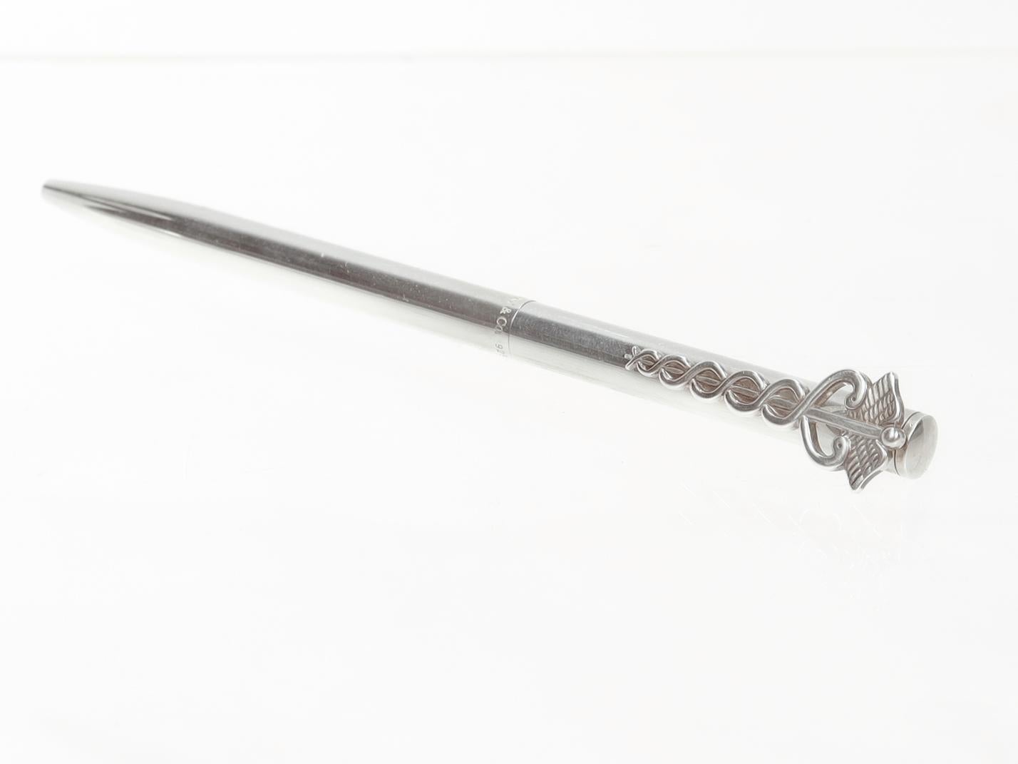Modern Tiffany & Co. Sterling Silver Caduceus Ballpoint Pen