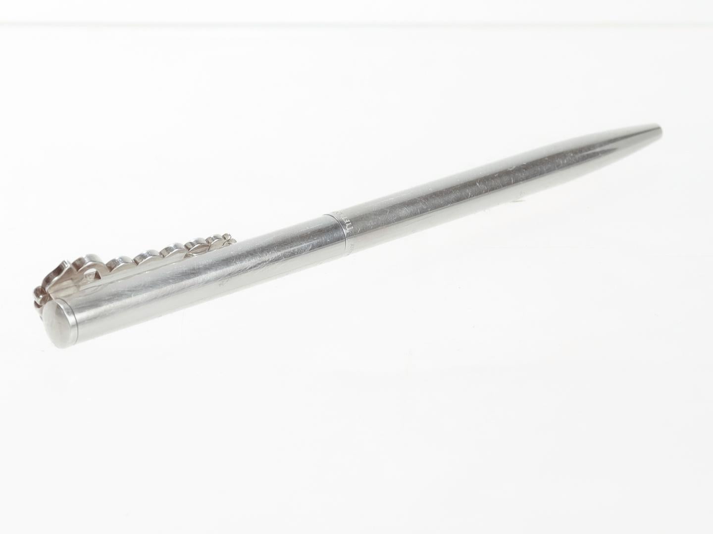 Tiffany & Co. Sterling Silver Caduceus Ballpoint Pen In Good Condition For Sale In Philadelphia, PA