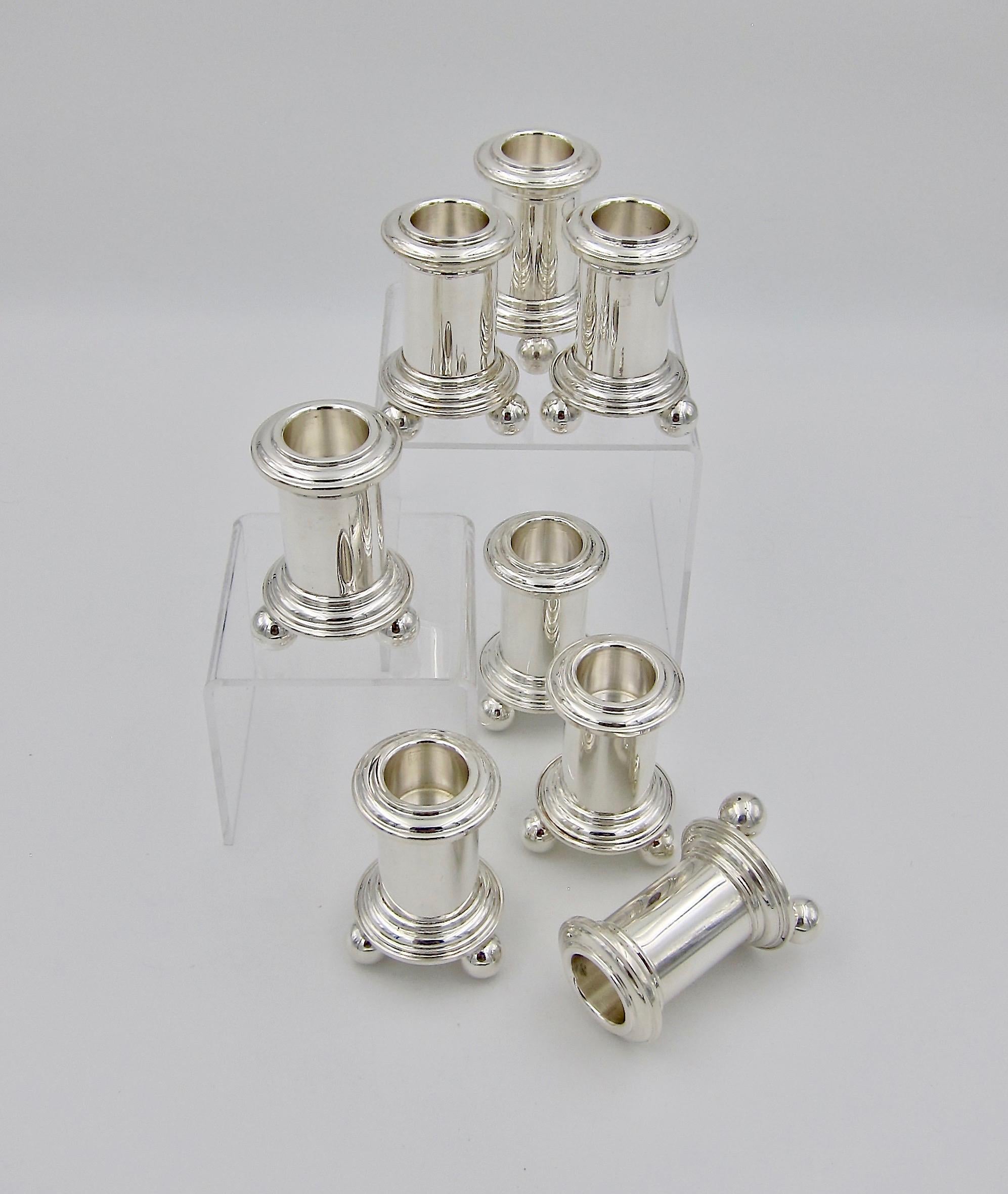 American Tiffany & Co. Sterling Silver Candleholders Set of Eight