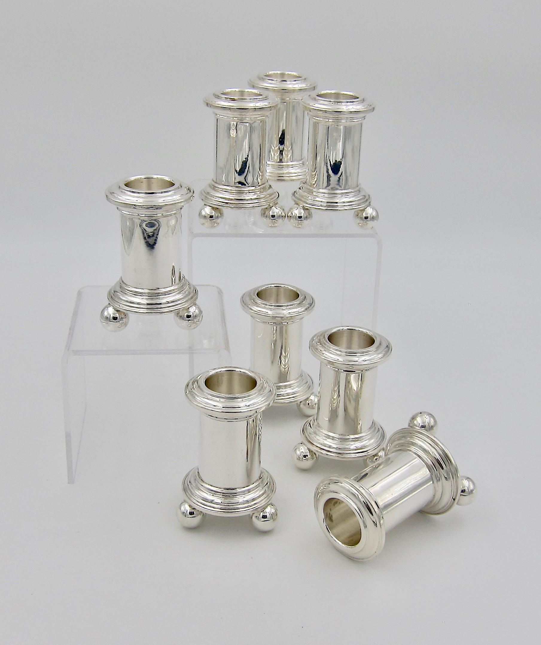 Tiffany & Co. Sterling Silver Candleholders Set of Eight In Good Condition In Los Angeles, CA