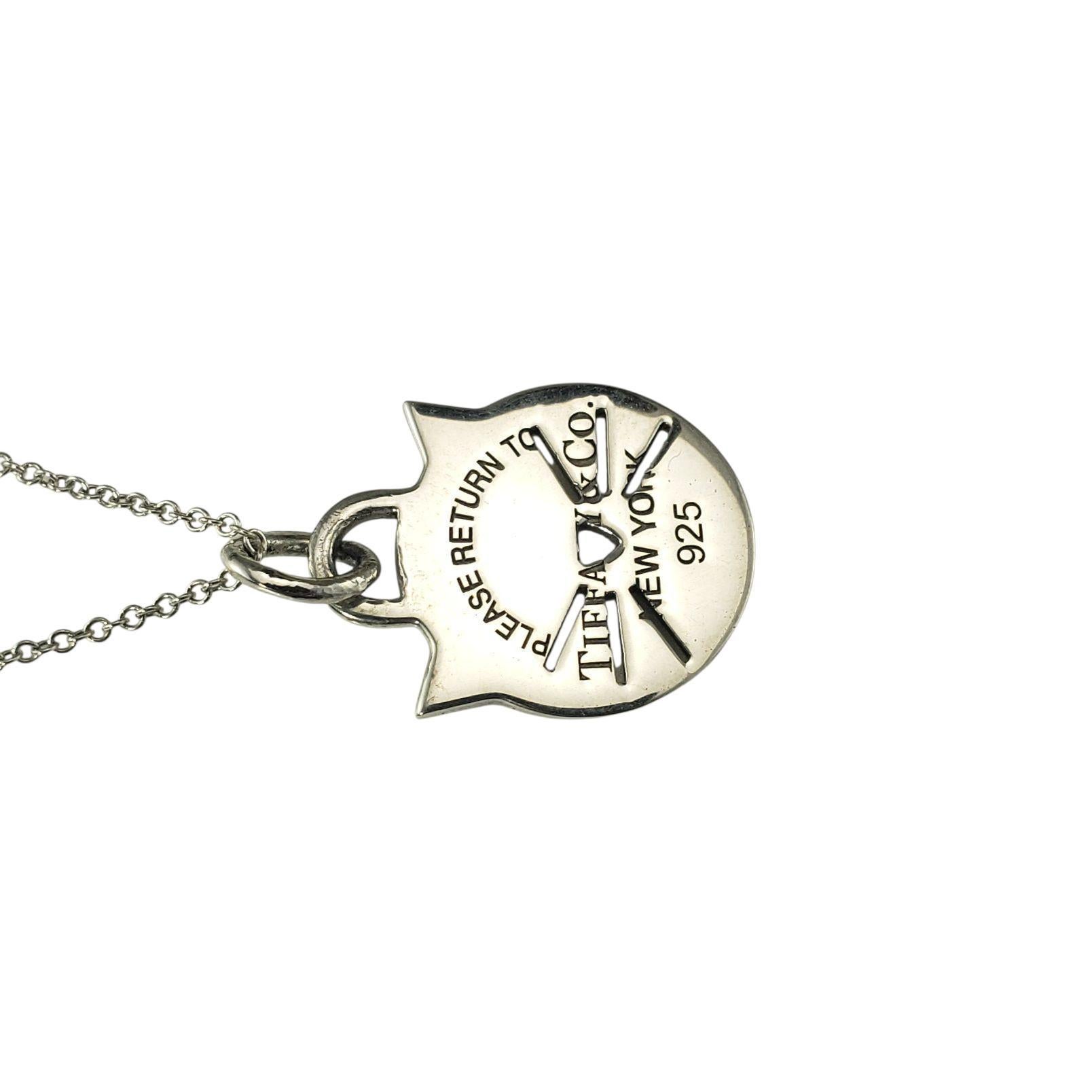 Contemporaneo Tiffany & Co. Collana con ciondolo a forma di gatto in argento 925 con scatola #23260 in vendita