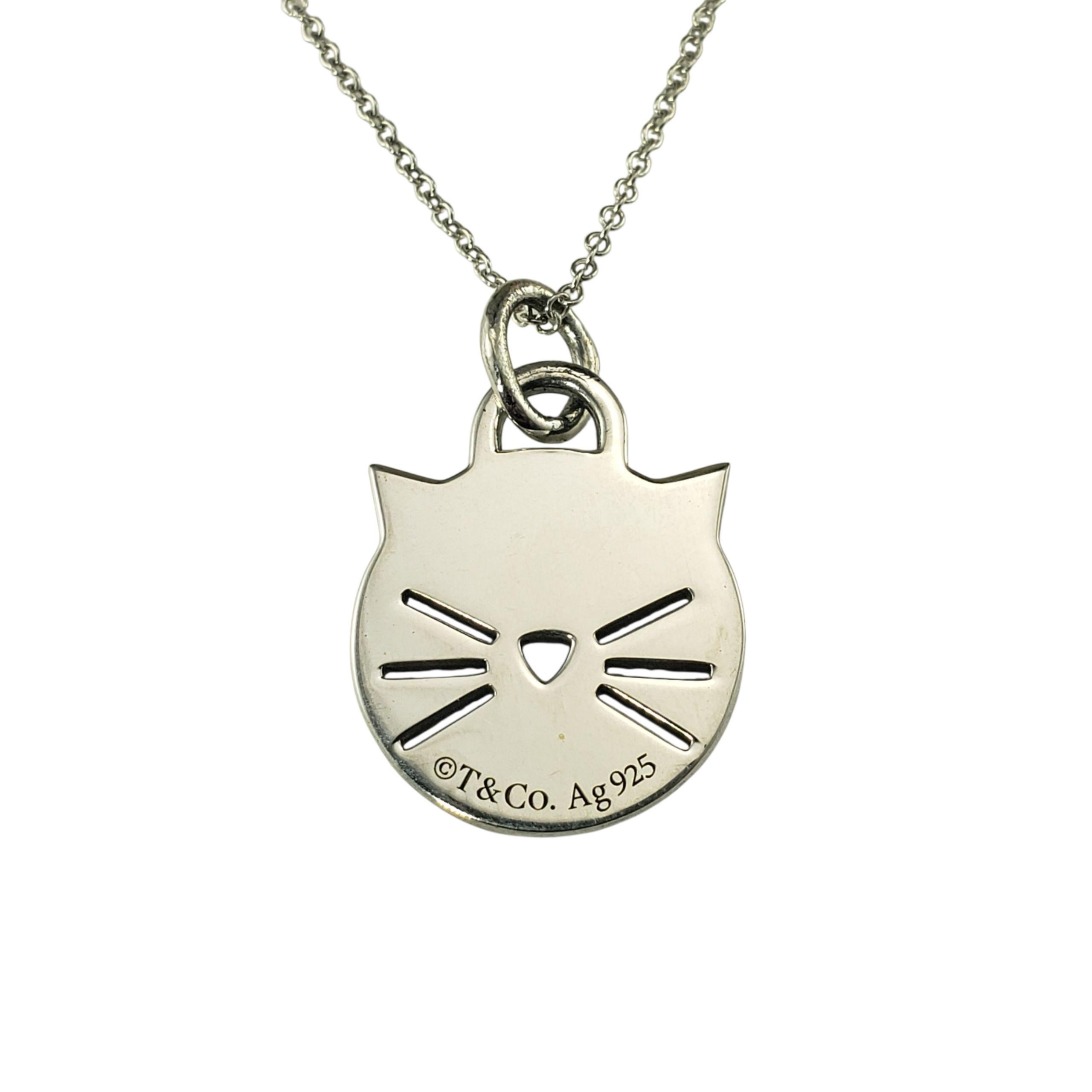 Donna Tiffany & Co. Collana con ciondolo a forma di gatto in argento 925 con scatola #23260 in vendita