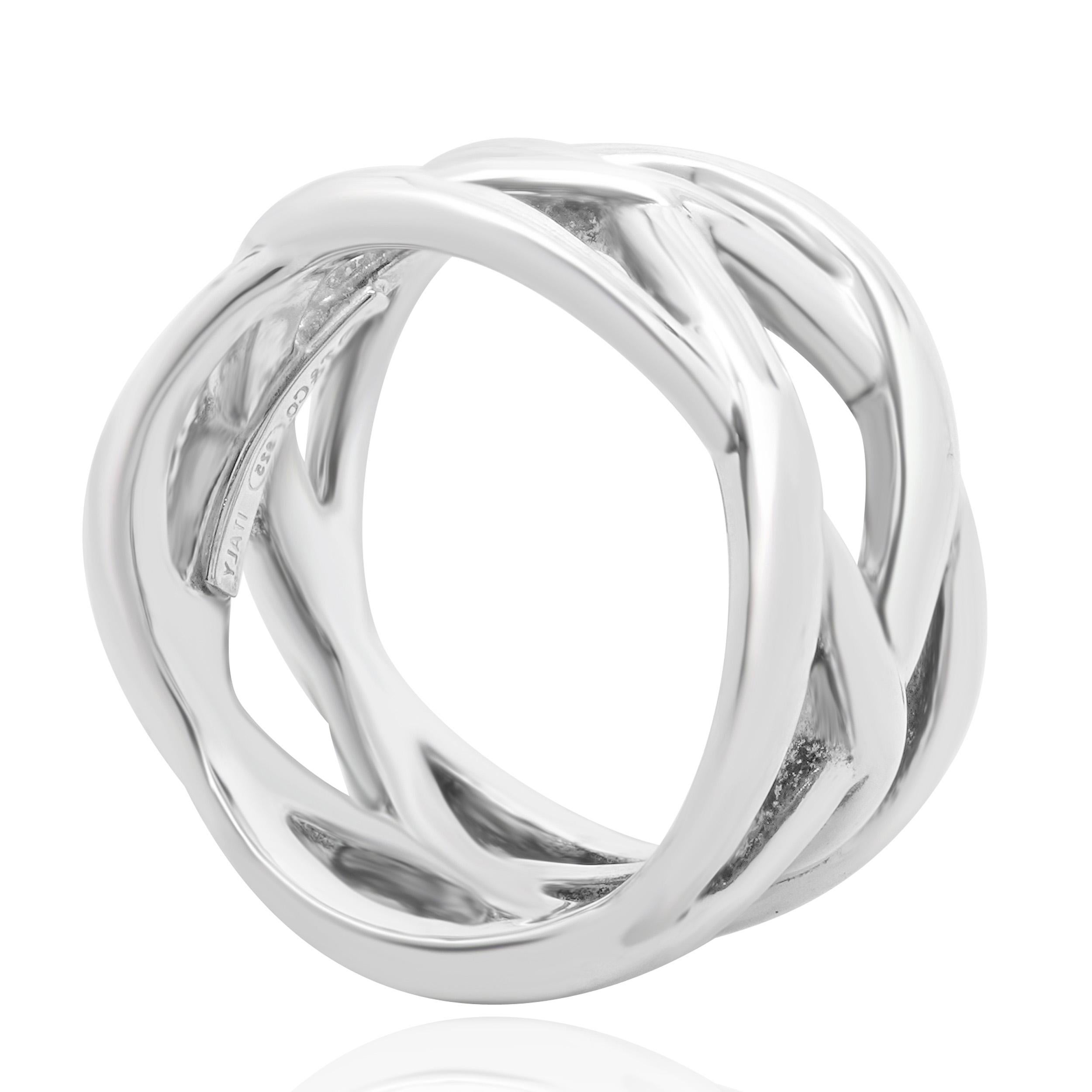 Tiffany & Co. Sterling Silver Celtic Knot Ring In Good Condition For Sale In Scottsdale, AZ