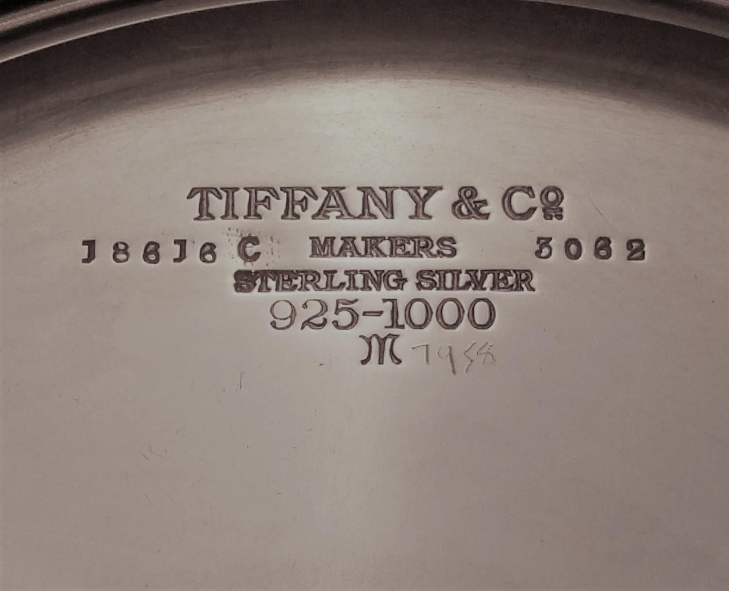 Engraved Tiffany & Co. Sterling Silver Centerpiece Bowl from 1914 in Art Deco Style