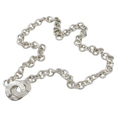 Tiffany & Co. Sterling Silver Chain Link 1837 Circle Clasp Necklace