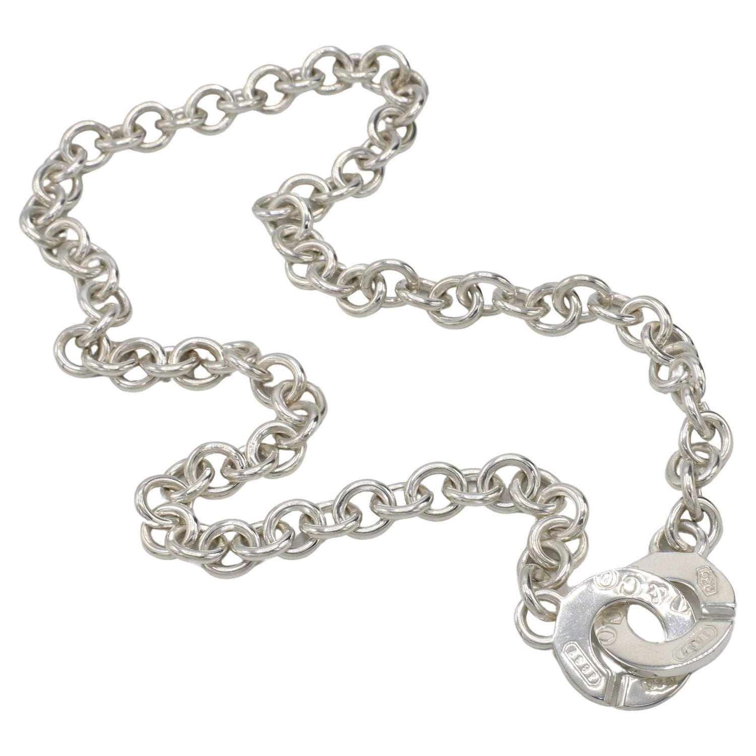 Tiffany & Co 1837 Lock Pendant Necklace Silvery Silver Metal ref