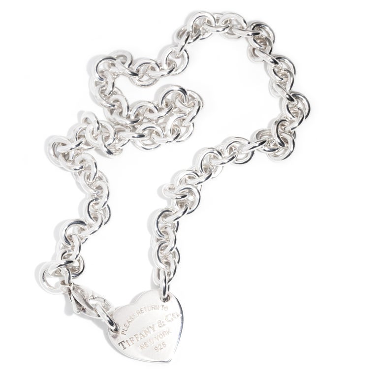 Tiffany and Co. Sterling Silver Chain Link Necklace and Hallmarked