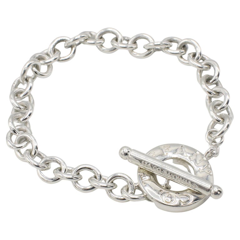 Return To Tiffany & Co. Silver Heart & Mini Key Toggle Heavy Link