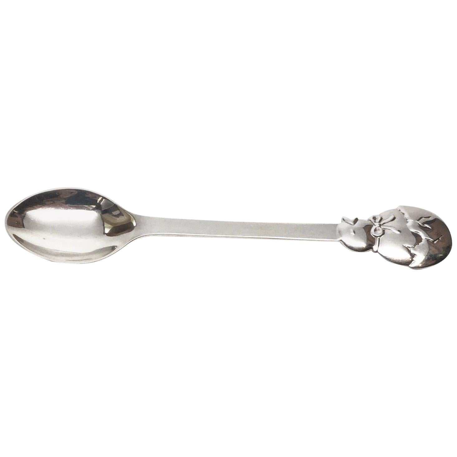 Tiffany & Co. Sterling Silver Chick and Egg Baby Spoon