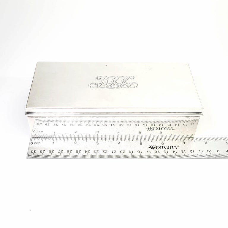 Tiffany & Co Sterling Silver Cigarette Desk Box 23093 For Sale 5