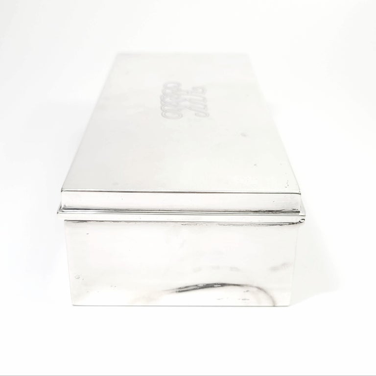 Tiffany & Co Sterling Silver Cigarette Desk Box 23093 For Sale 1
