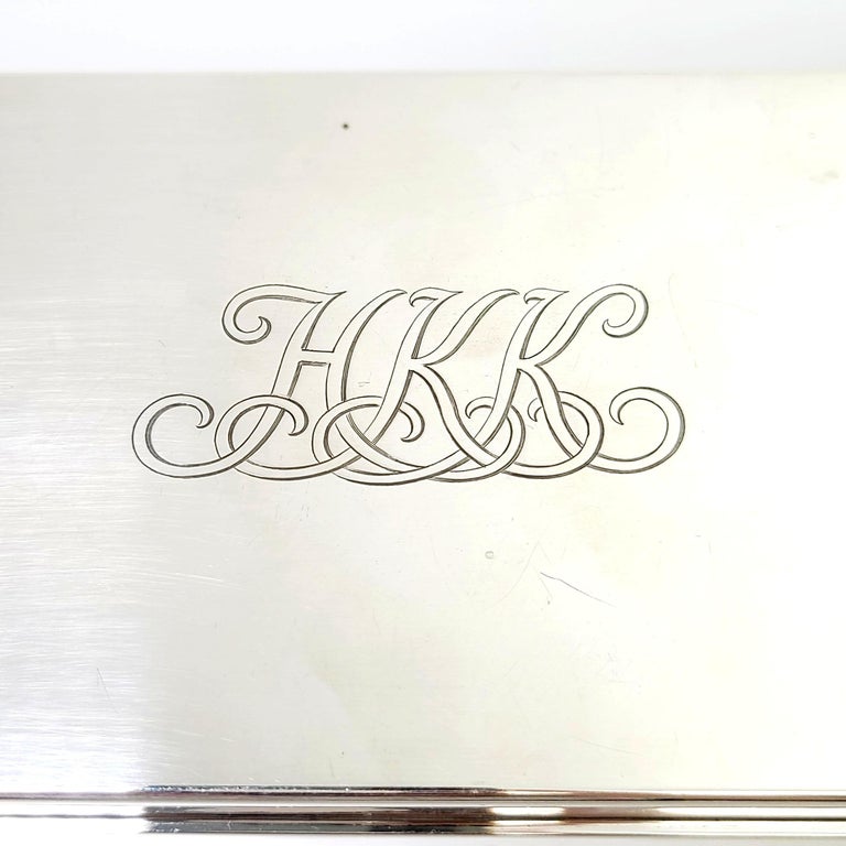 Tiffany & Co Sterling Silver Cigarette Desk Box 23093 For Sale 3