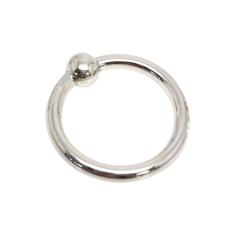Tiffany and Co. Sterling Silver Circle Ring Baby Rattle with Pouch For ...