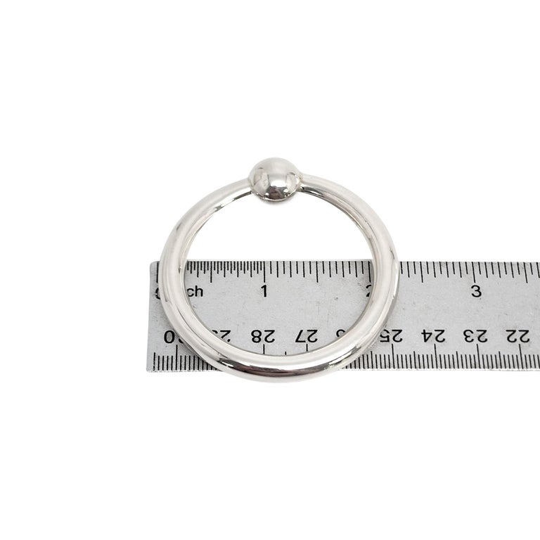 Tiffany and Co. Sterling Silver Circle Ring Baby Rattle with Pouch For ...