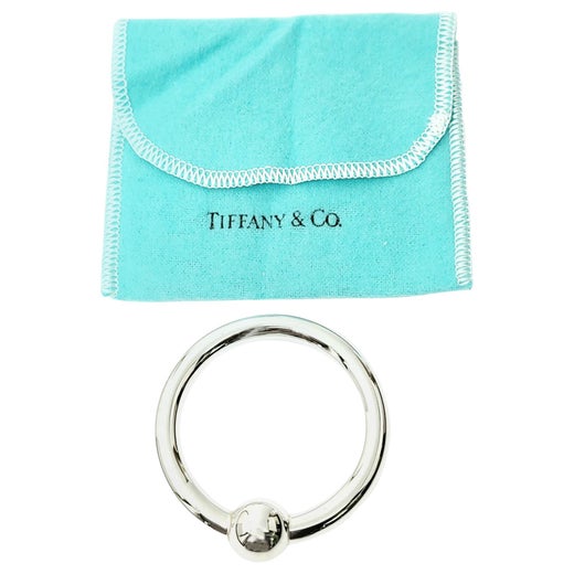 Tiffany and Co Sterling Silver Circle Ring Baby Rattle with Pouch at 1stDibs