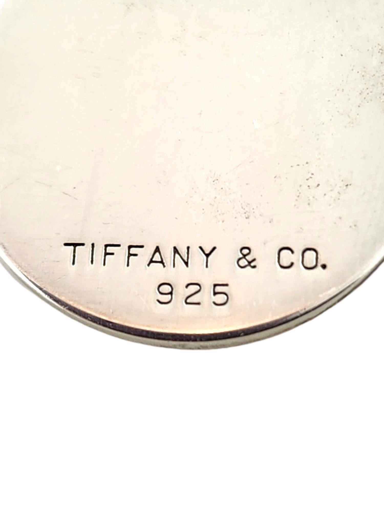 Tiffany & Co Sterling Silver Circle Tag Key Ring #18948 2