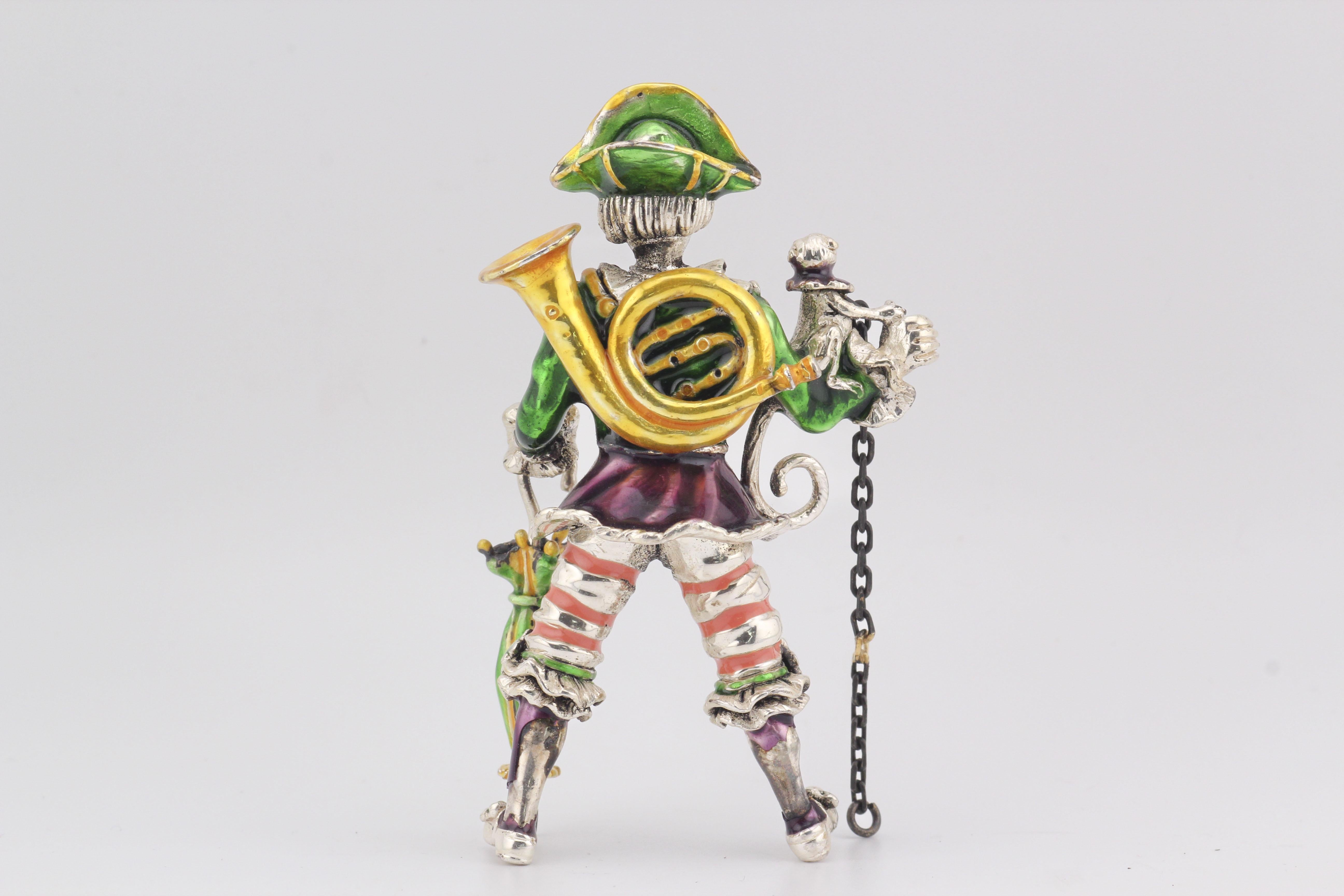 Tiffany & Co. Sterling Silver Circus Pirate Clown with Monkey In Good Condition For Sale In Simpsonville, SC