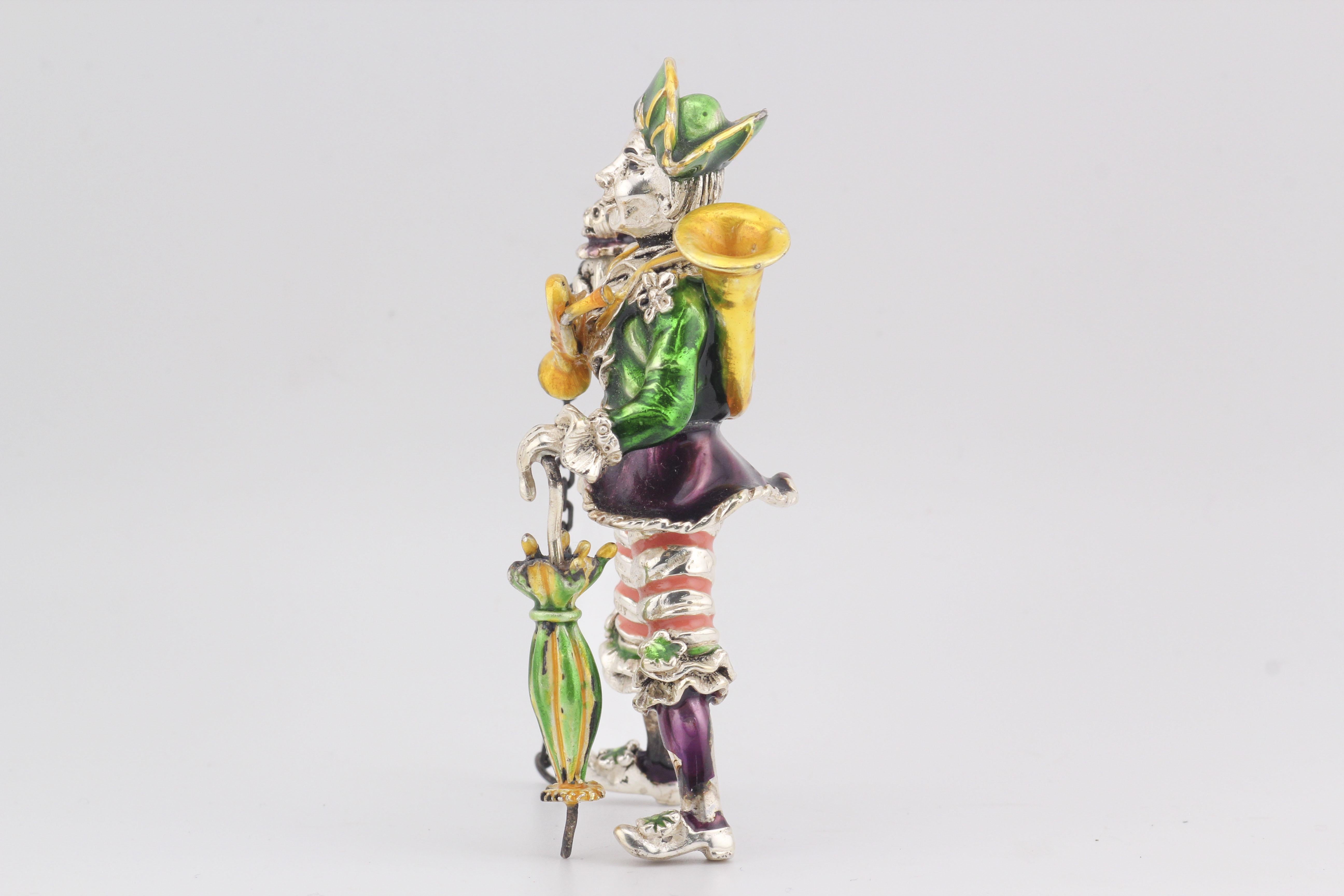Women's or Men's Tiffany & Co. Sterling Silver Circus Pirate Clown with Monkey For Sale