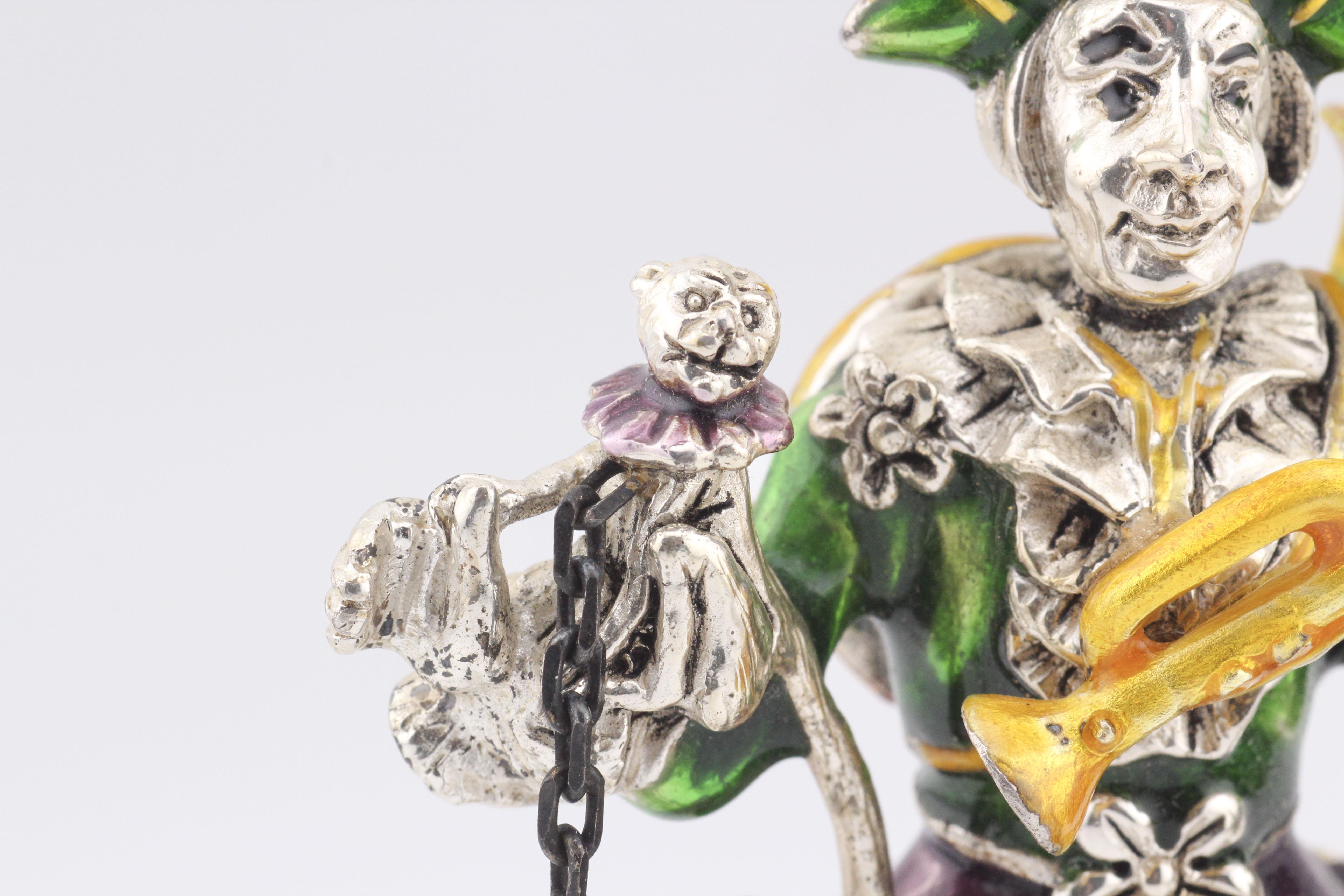 Tiffany & Co. Sterling Silver Circus Pirate Clown with Monkey For Sale 3