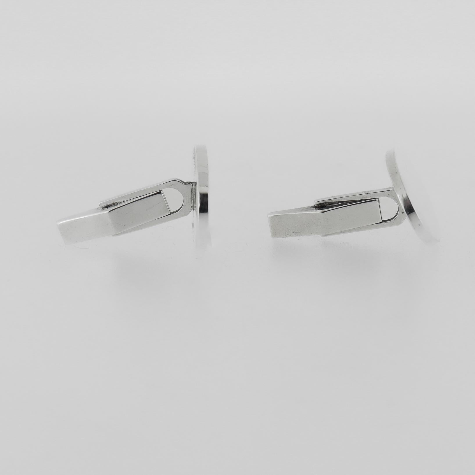 Tiffany & Co. Klassische ovale Manschettenknöpfe aus Sterling Silber im Angebot 5