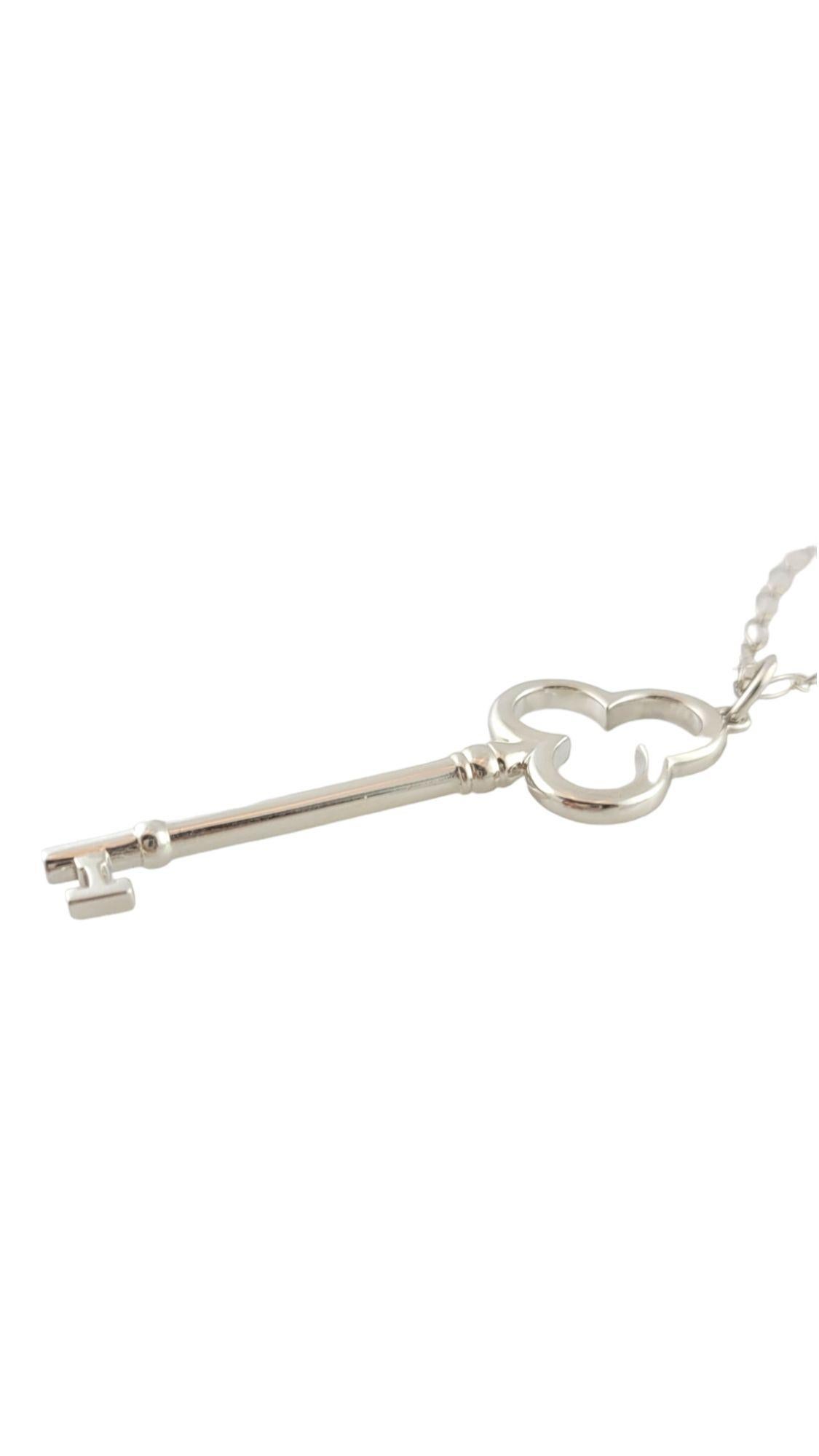 Tiffany & Co Sterling Silver Clover Trefoil Key Pendant Necklace #14574 For Sale 1