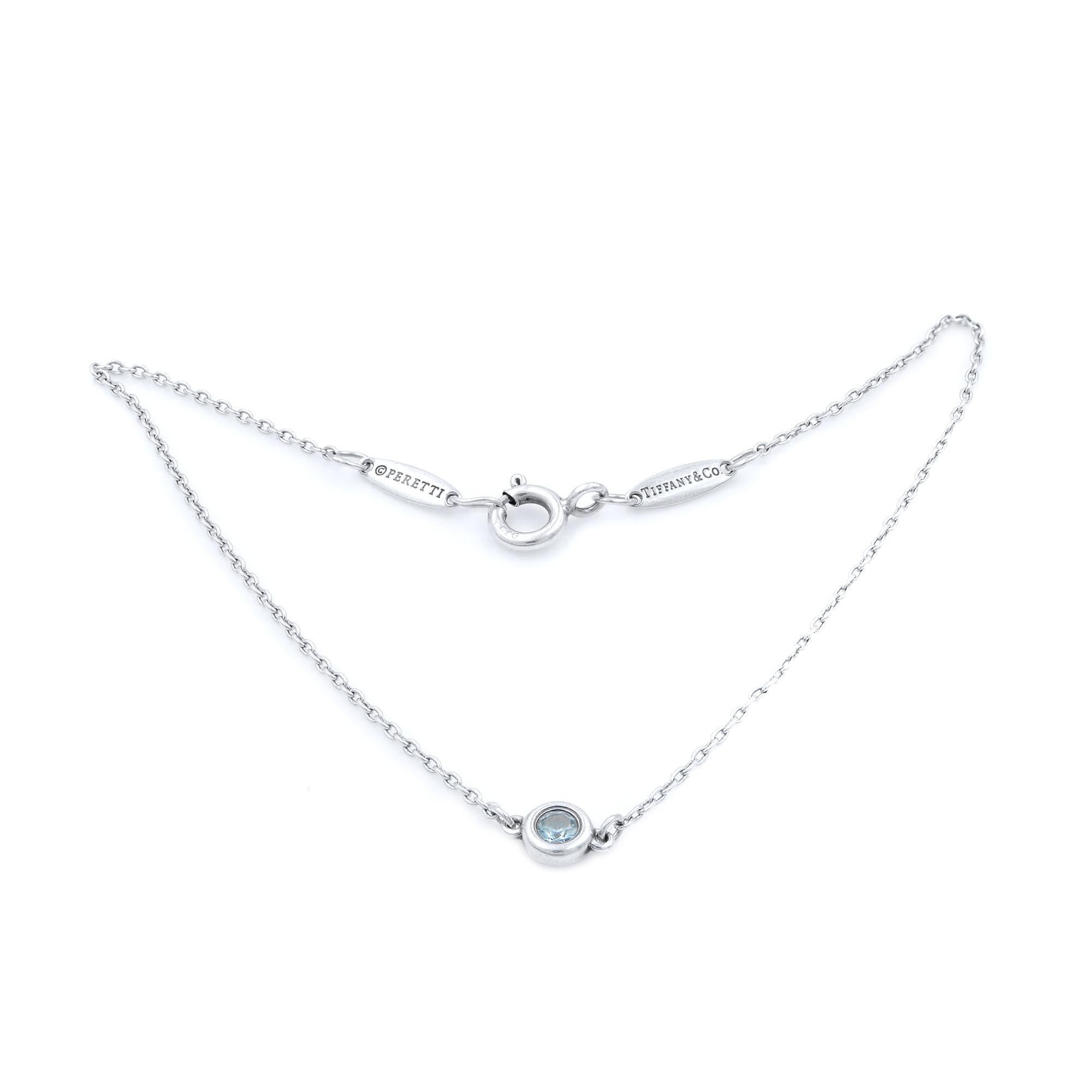 Tiffany & Co. Elsa Peretti Color By The Yard Tanzanite Bracelet
925 Sterling silver 
7