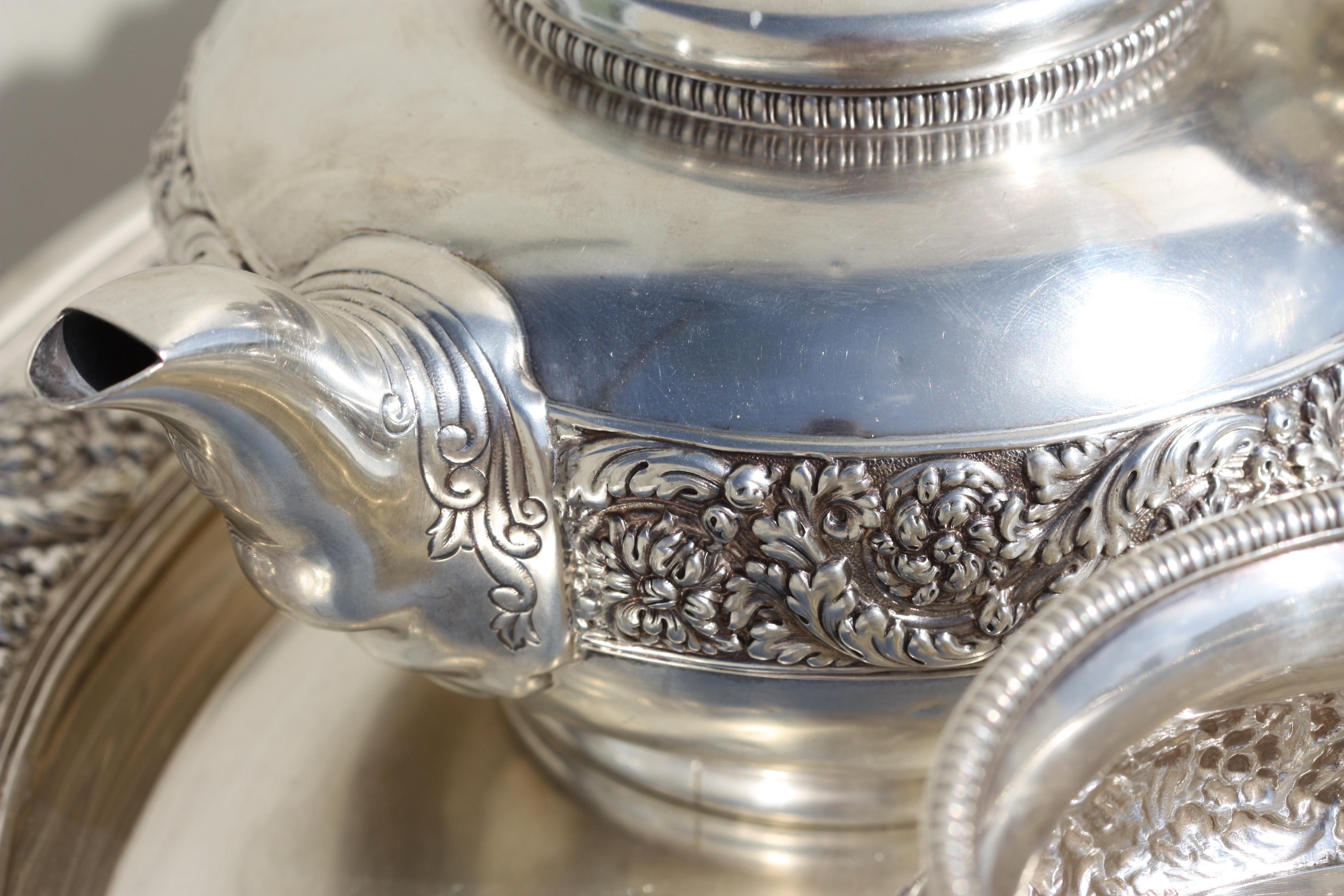 Komplettes Tee- und Kaffeeservice aus Sterlingsilber von Tiffany & Co. 4