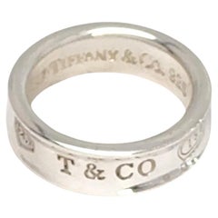 Antique Tiffany & Co Sterling Silver Concave 1837 Band Ring Size 6 3/4 #13170