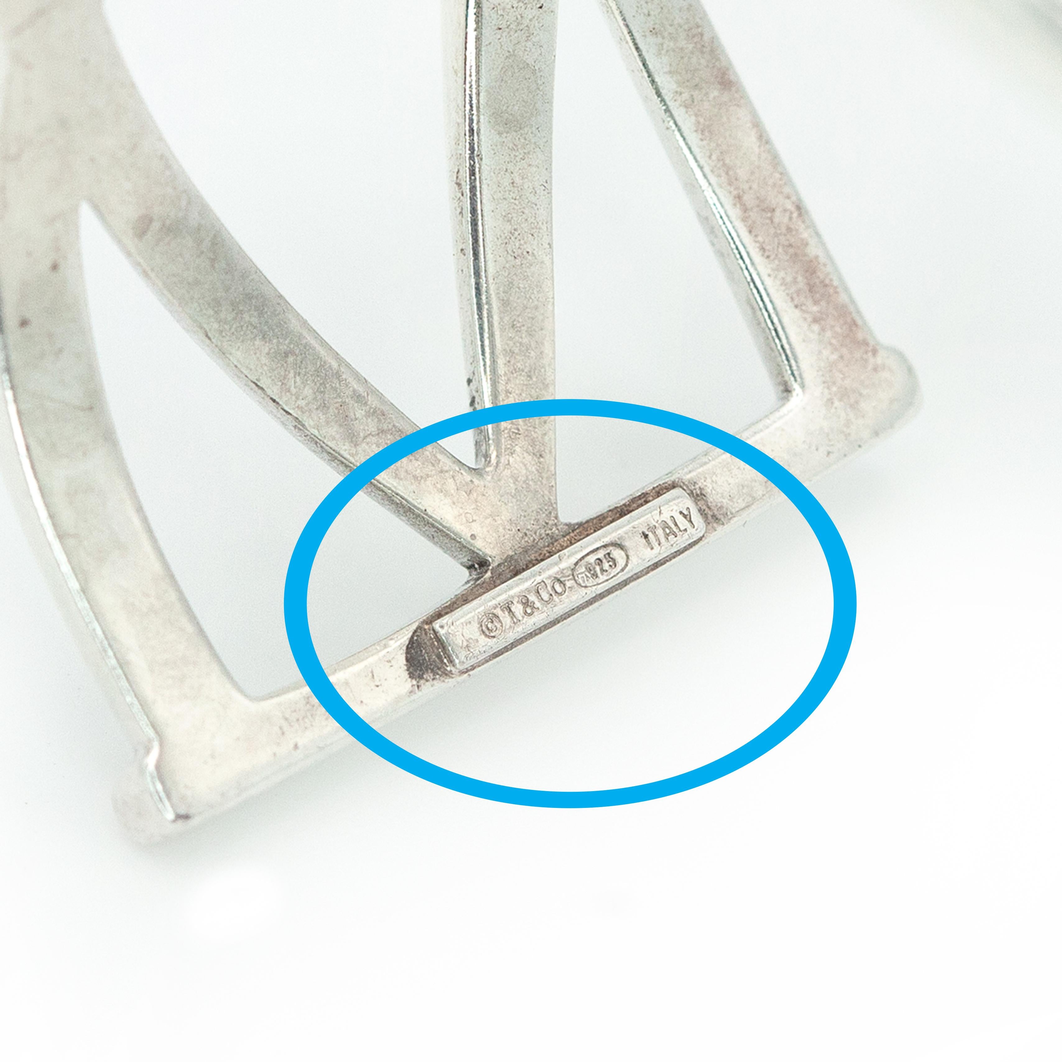 Tiffany & Co. Sterling Silver Criss-Cross Lattice Open Cuff Bracelet in vendita 3