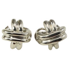 Tiffany & Co. Sterling Silver Criss Cross "X" Earrings