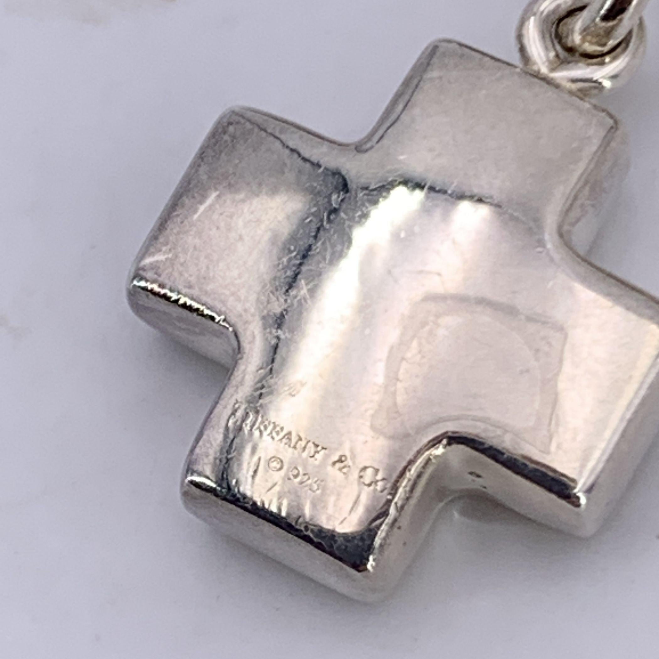 Women's Tiffany & Co. Sterling Silver Cross Pendant Charm Chain Bracelet