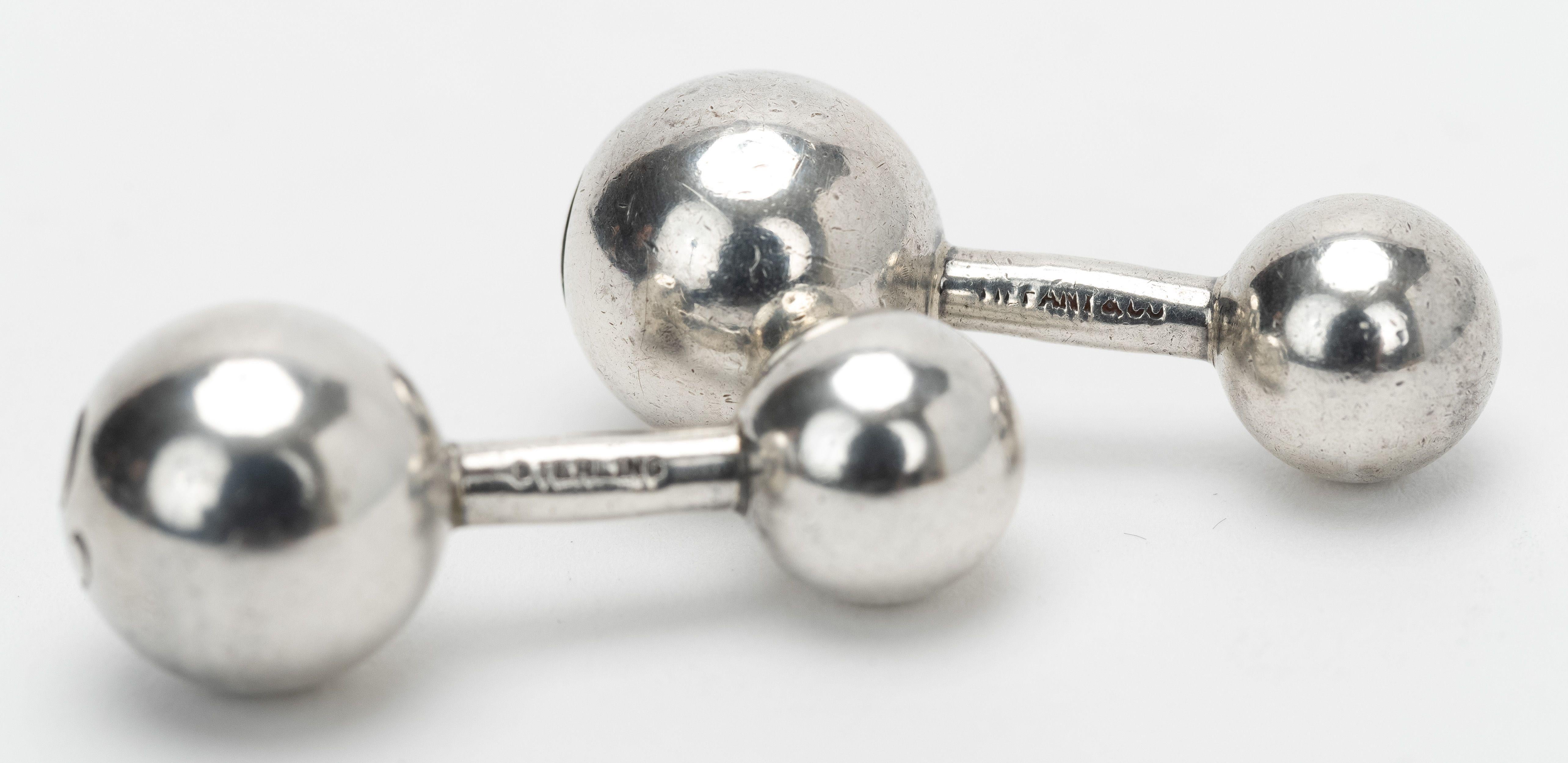 Tiffany & Co. Sterling Silver Cufflinks In Excellent Condition For Sale In West Hollywood, CA