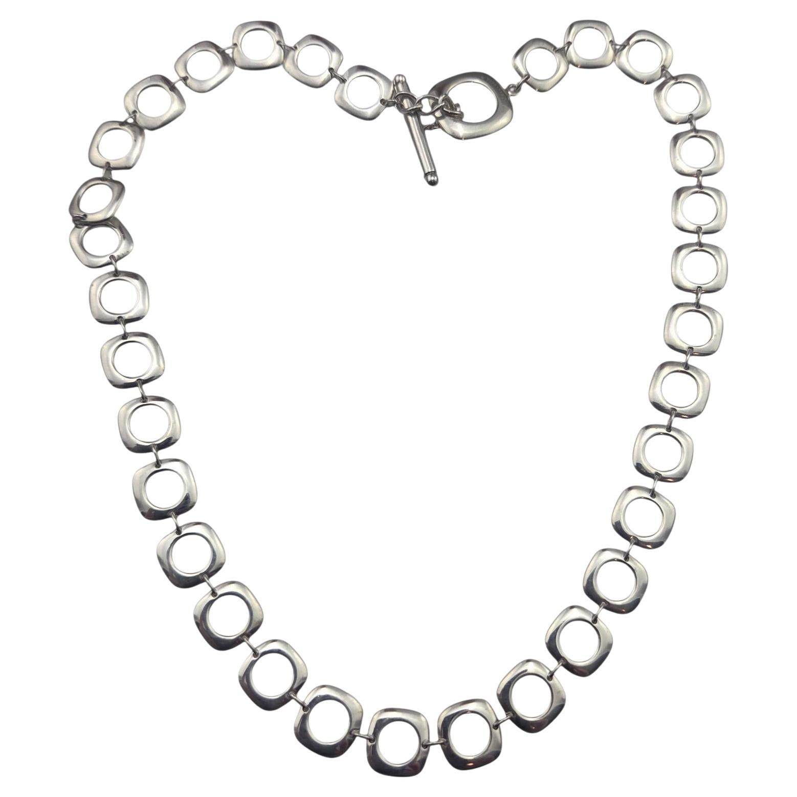 Tiffany & Co Sterling Silver Cushion Toggle Necklace 20" #24768 For Sale