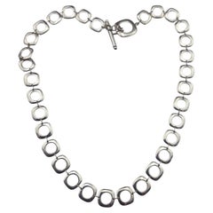 Tiffany & Co Sterling Silver Cushion Toggle Necklace 20" #24768
