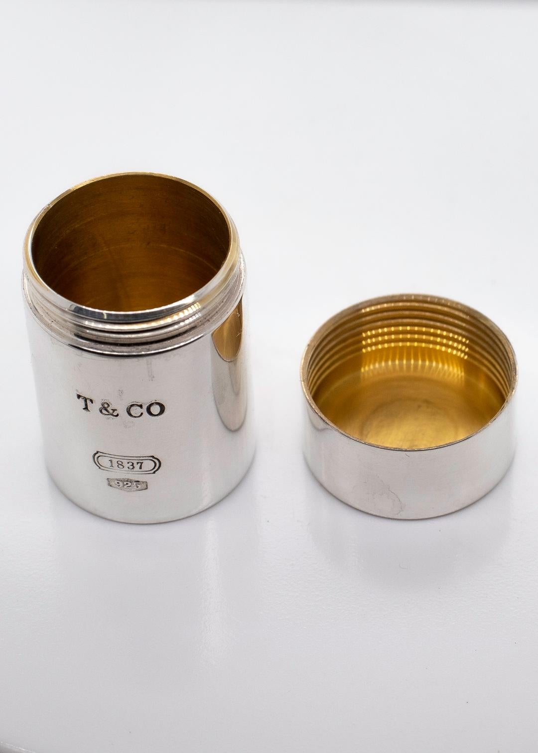 Tiffany & Co. Sterling Silber Zylindrisch 1837 Pille oder Dresser Box 5