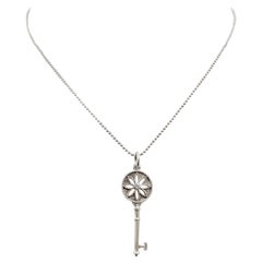 Tiffany & Co. Sterling Silver 'Daisy Key' Pendant on Beaded Chain
