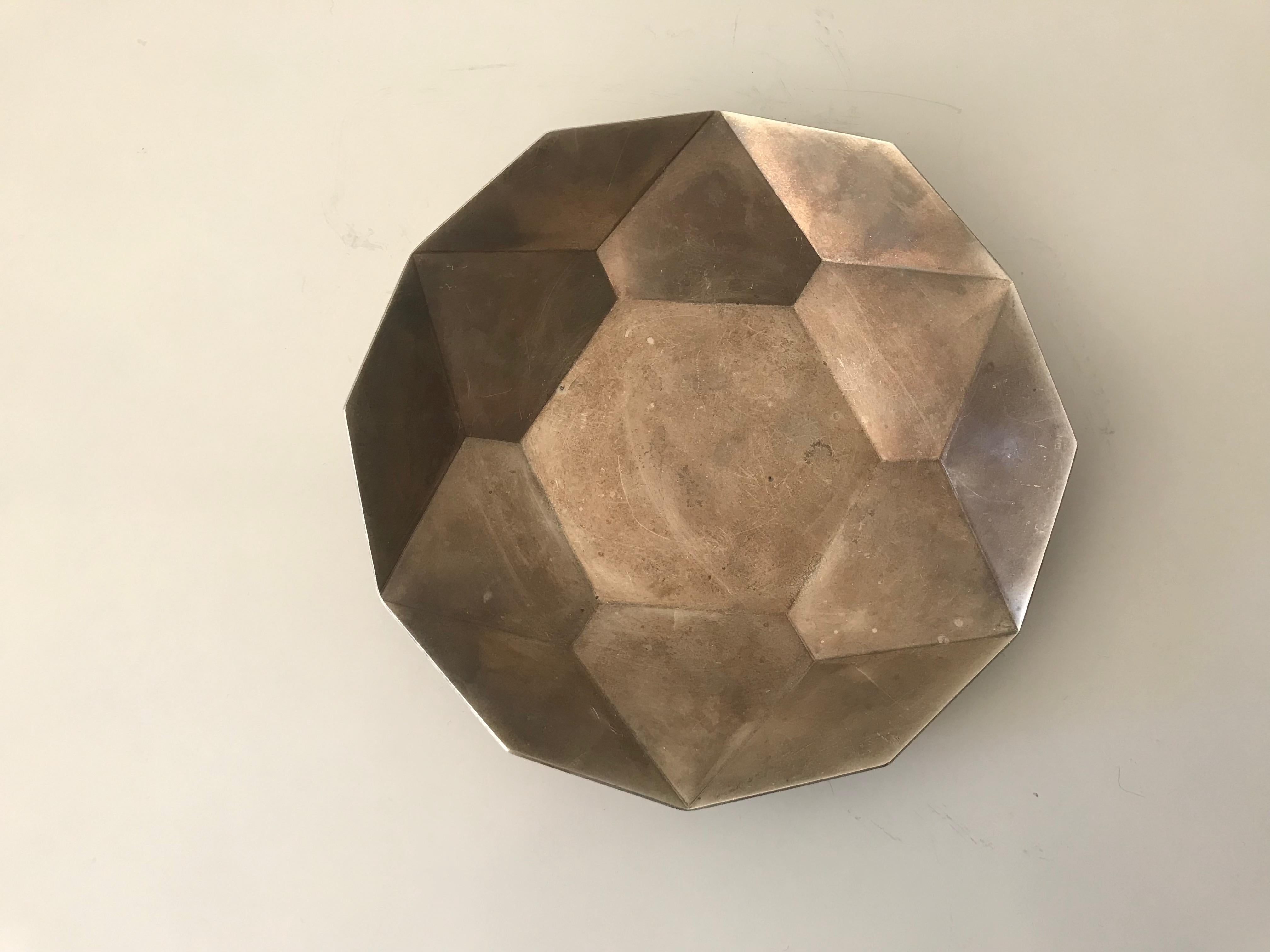 20th Century Sterling Silver Decagonal Tray Tiffany & Co.. For Sale