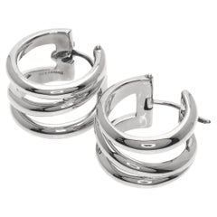 TIFFANY 
Co. Sterling Silver Diagonal Hoop Earrings