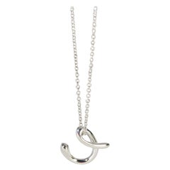 Tiffany & Co. Sterling Silver Diamond Elsa Peretti Alphabet Initial C Pendant