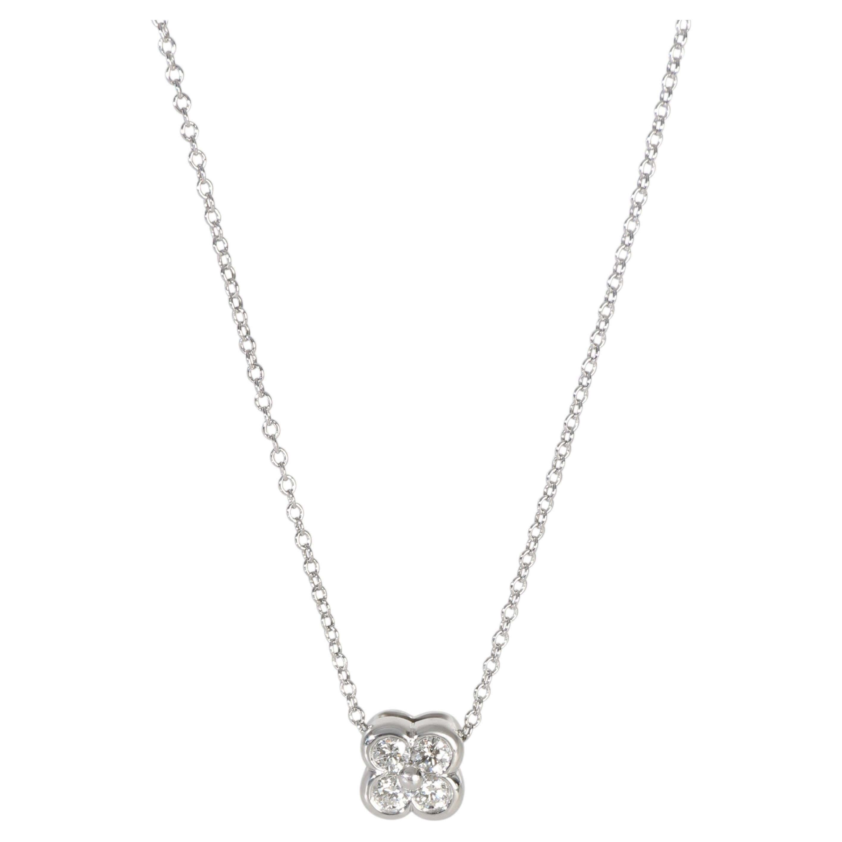 Tiffany & Co. Sterling Silver Diamond Lace Pendant For Sale
