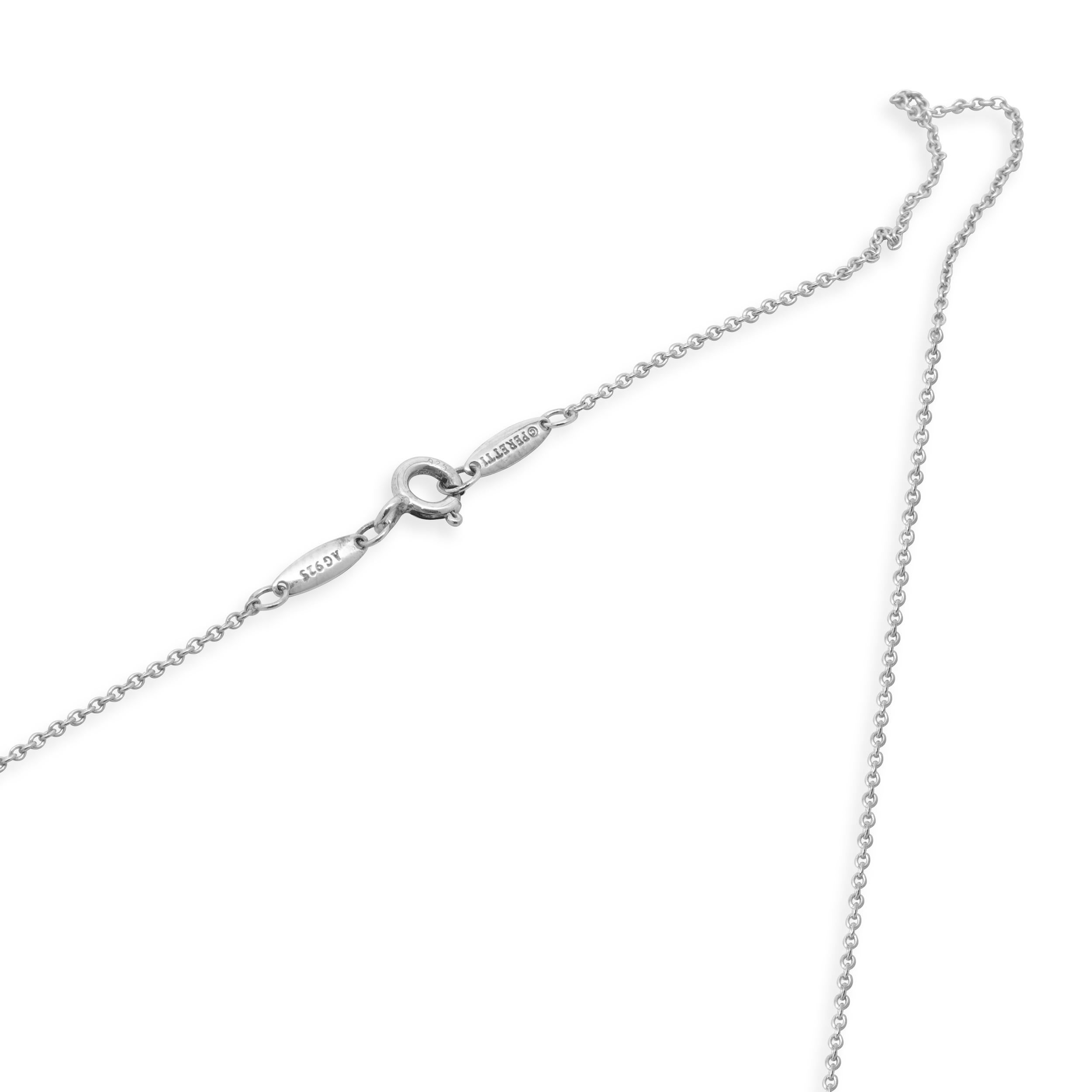 Tiffany & Co. Sterling Silver Diamond Solitaire Necklace In Excellent Condition For Sale In Scottsdale, AZ