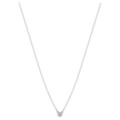 Tiffany & Co. Sterling Silver Diamond Solitaire Necklace