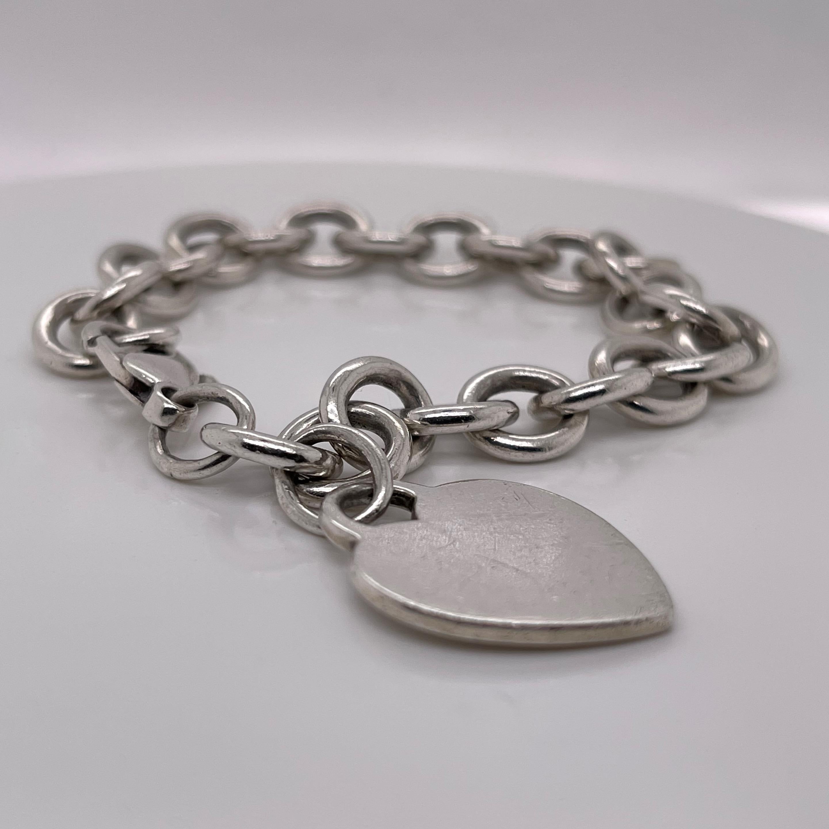 tiffany chain link bracelet with heart