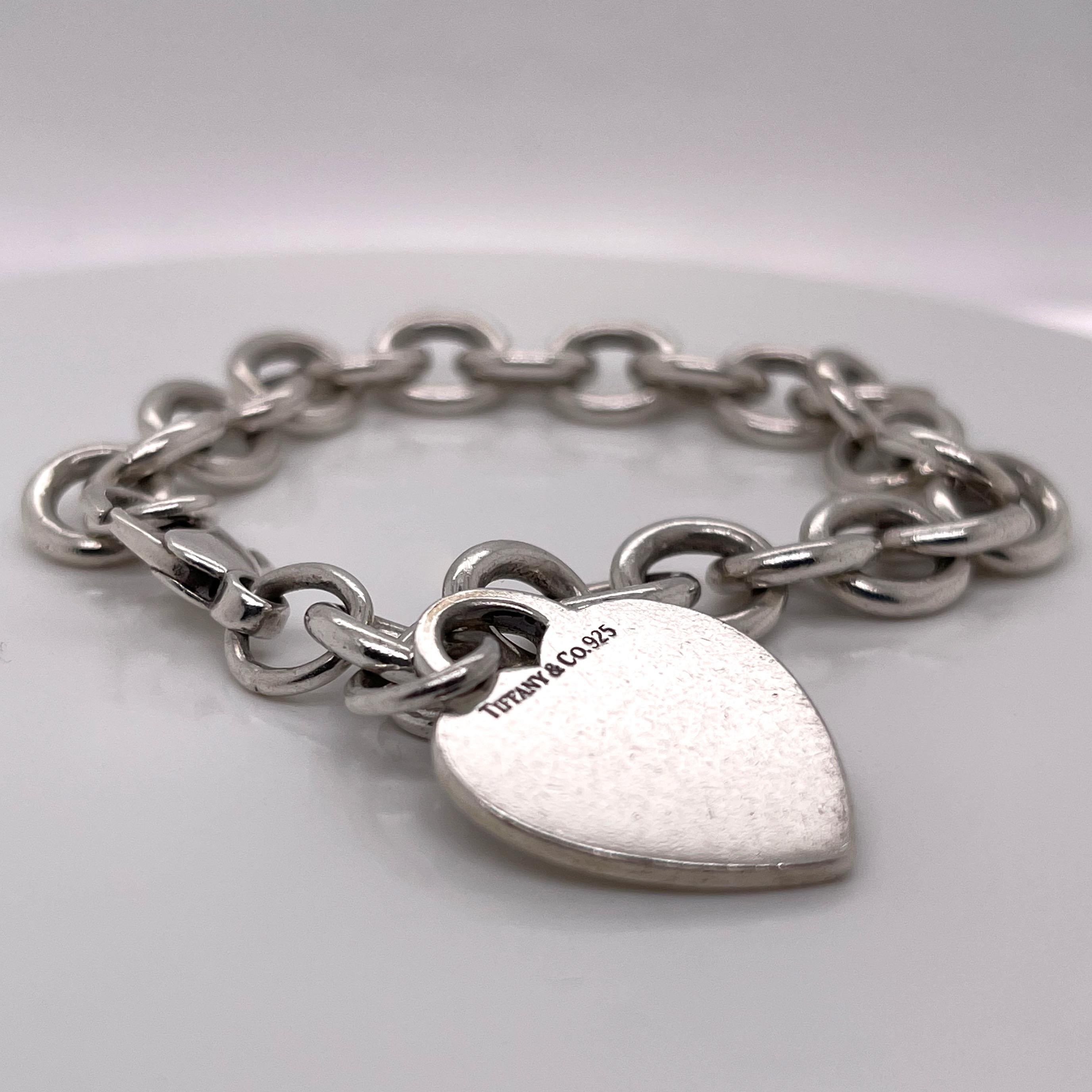 tiffany chain link bracelet with heart